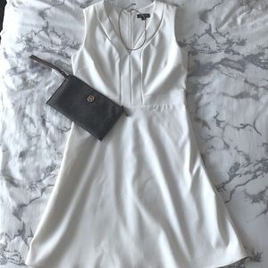 Le Chateau white A-line V-neck dress